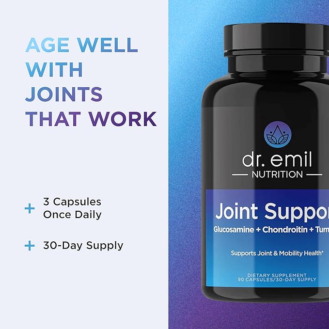 DR. EMIL NUTRITION Joint Aid Supplement - Joint Supplement with Glucosamine Chondroitin, MSM & Turmeric - Joint Health Supplement for Mobility and Discomfort for Men and Women* (60 Capsules)