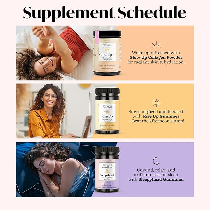 Winged Wellness Sleepyhead Natural Sleep Gummies for Women - Prime Sleep Support Aid for Adults with 3mg Melatonin, L-Theanine, 5-HTP - Blueberry Lavender Flavored - 30 Servings