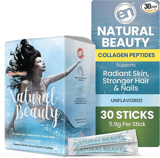 Marine Collagen Peptides Powder Supplement for Skin, Hair & Nails – Enhances Skin Elasticity & Hydration – Hydrolyzed Collagen – 5000mg per Serving – Non-GMO – Unflavored (30 Sticks Pack)