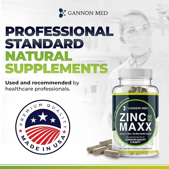 Zinc Maxx - 100 Capsules, Zinc Gluconate Immune Booster for Reproductive Health and Skin Care - 3+ Month Supply