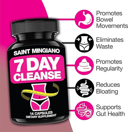 7 Day Cleanse Program | Colon Detox with Natural Laxative for Constipation & Bloating | Extra-Strength Senna Leaf Supplements | Strong for Some People.