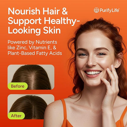 Sugar-Free Pumpkin Seed Oil Gummies (4,000mg/serving) Pumpkin Seed Oil for Hair Growth, Youthful Skin, Prostate Health, Immune & Urinary Tract Support-Natural Source of Essential Fatty Acids-60 Chews