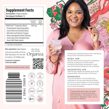 Laxative, Constipation Relief for Women - Stool Softener - 100% Natural - 100 Capsules - Female Colon Cleanse, Detox - Gas and Bloating Relief - Vegan, Gluten and GMO Free