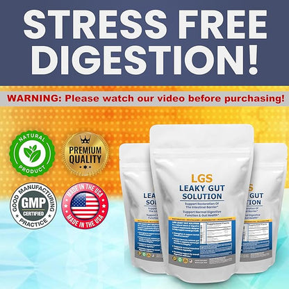 Leaky Gut Repair w/L Glutamine & Prebiotics- Gut Restore, Leaky Gut Health Powder- Leaky Gut Repair Supplements for IBS, Digestive Restoration & Gut Lining Support- Includes Guthealth Assist Book