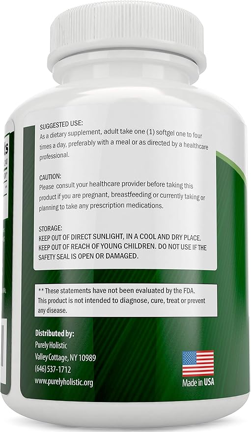 Purely Holistic CoQ10 100mg - 240 SoftGels - 8 Month Supply - Ubiquinone Coenzyme Q10 Supplement - with Organic Olive Oil - Soy Free Co Q 10 - Made in The USA