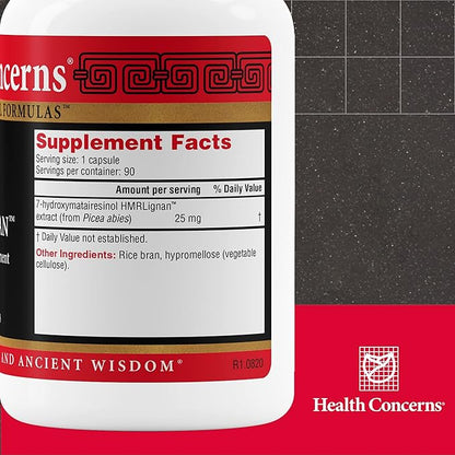 Health Concerns NuLignan - Heart Health Support & Menopause Relief Supplement - 90 Capsules