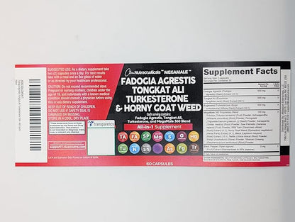 Clean Nutraceuticals Fadogia Agrestis Tongkat Ali Turkesterone Supplement with Horny Goat Weed, Saw Palmetto, Maca Root, Siberian Ginseng, Tribulus Terrestris, Fenugreek, Wild Yam - 60 Count