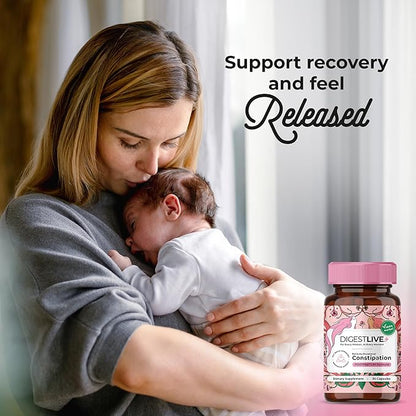 DigestLive Women's Constipation Relief Laxative for Postpartum, 30 Capsules,100% Herbal Stool Softener- Female Gentle Natural Colon Cleanse Detox, Bloating & Gas, Fast-Acting, Vegan, Gluten & GMO-Free
