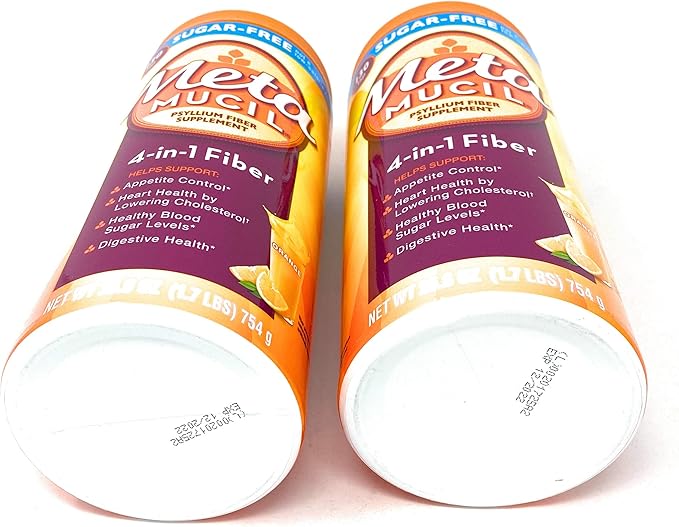 Metamucil Sugar Free Fiber Supplement, Orange Smooth 260 Servings