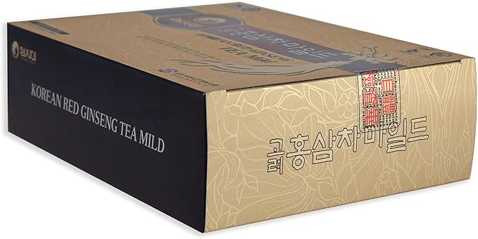 SAMSIDAE Korean Panax Red Ginseng Tea, Box of 50 Bags, Improves Blood Circulation, Intellectual Performances and Memory, stimulates Energy