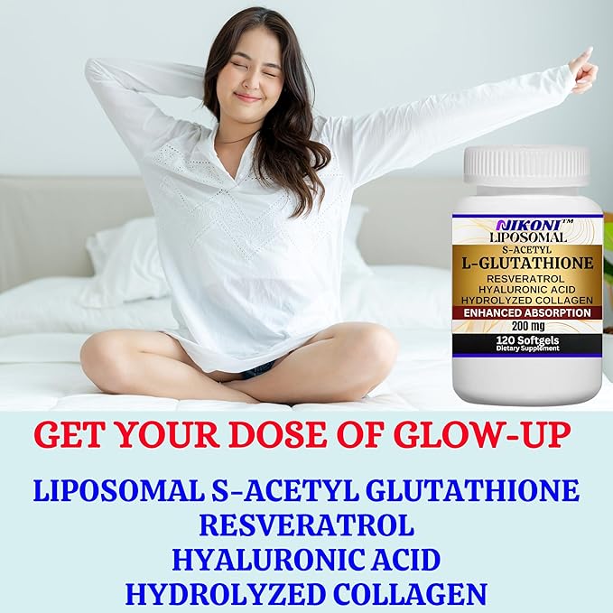 Liposomal S-Acetyl L-Glutathione Resveratrol, Hyaluronic Acid & Collagen 500 mg-480 Softgels