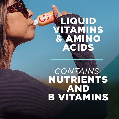 AdvoCare Slam Variety Pack - Liquid Vitamin & Amino Acid Supplement - Contains Vitamin B-12, B-6, Folic Acid & More - Orange, Berry & Lemonade - 12 Bottles