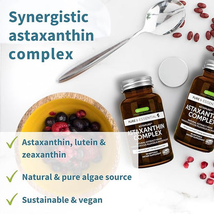 Astaxanthin Complex + Zinc Complex Vegan Bundle, Antioxidant Support for Skin, Hair & Nails, by Igennus