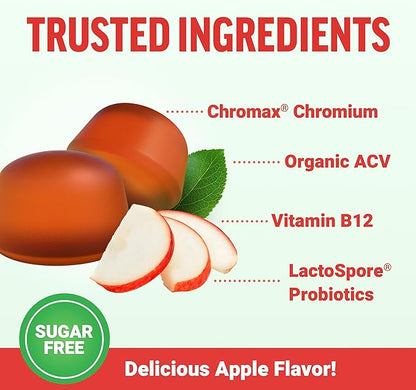 Force Factor ProbioSlim Keto ACV Gummies, Organic Apple Cider Vinegar Gummies with LactoSpore Probiotics & Prebiotics to Support Digestion, Metabolism, & Immune Health, 1 Net Carb, Apple Flavor, 120ct