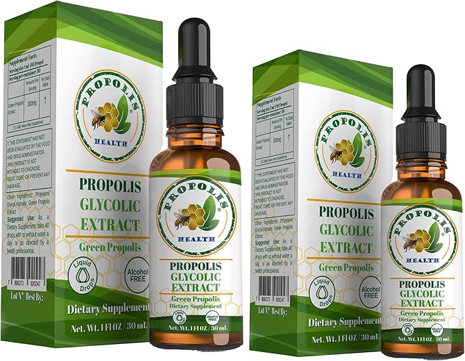 Green Propolis Extract Liquid - Brazilian Bee Propolis - Alcohol-Free Immune Support Supplement - 60-Day Supply - Natural Immunity Shots