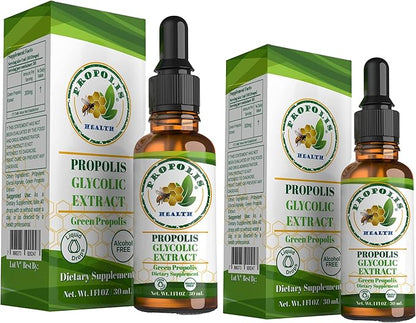 Green Propolis Extract Liquid - Brazilian Bee Propolis - Alcohol-Free Immune Support Supplement - 60-Day Supply - Natural Immunity Shots