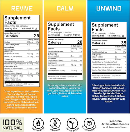 Circadian Rhythm, Hydration & Gut Health Powder Drink – Variety Pack of 9, Japanese Style Apple Cider Vinegar Blends with Wellness-Driven Ingredients for Sleep, Energy, Relaxation & Mental Clarity