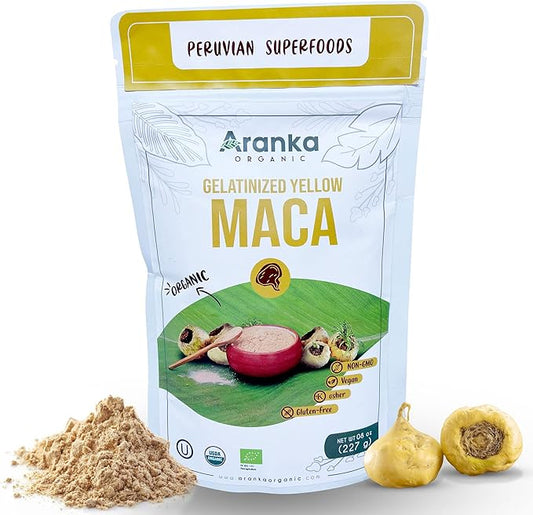 Gelatinized Maca Powder - 8oz Peruvian Maca Powder Organic - Red Maca Powder, Black Maca, Yellow Maca Root -Maca Powder Organic for Women, maca Powder Organic for Men (Yellow Maca)