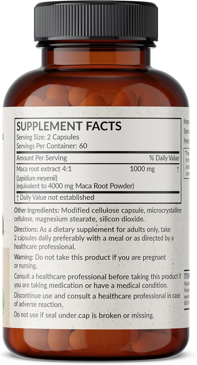 Futurebiotics Maca Root Extra Strength Supports Energy, Stamina & Reproductive Health, Non-GMO, 120 Vegetarian Capsules