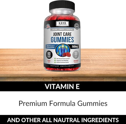 Kaya Naturals Mobility Care Gummies for Back, Knees & Hands - Flexibility Support - Glucosamine Gummies Best Immune Support for Women & Men - 60 Count