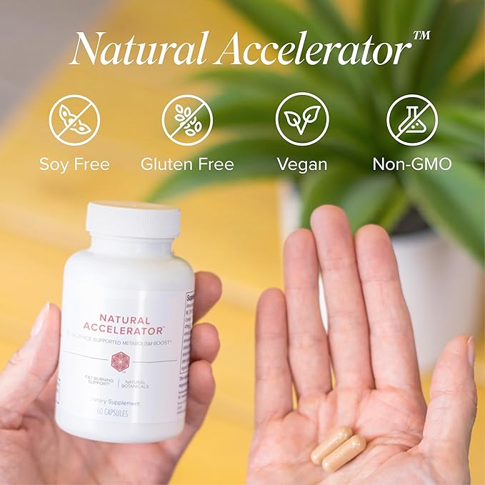 Isagenix Natural Accelerator New Blend Supports Enhanced Metabolism Features Sinetrol Patented and Clinically Studied Ingredient Supports Fat Burning with Thermogenic Cayenne Lemon Verbena Guarana