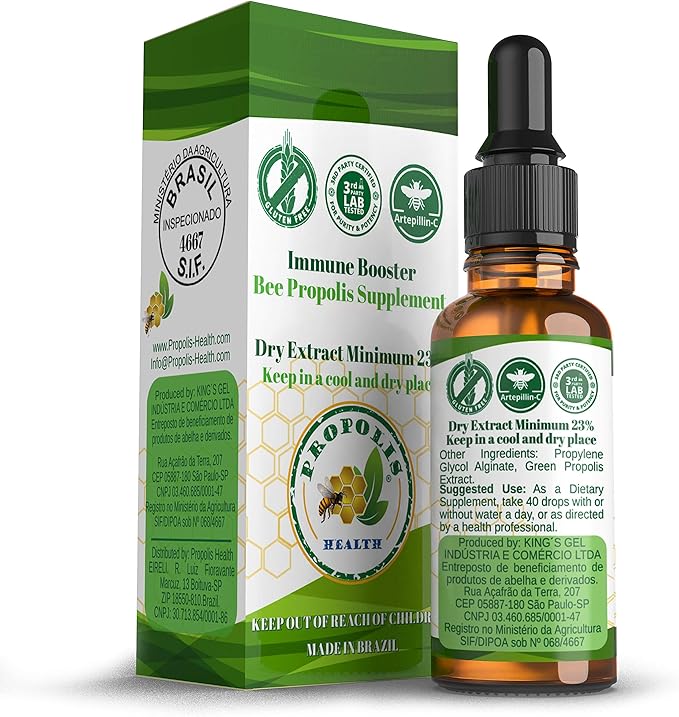 Green Propolis Extract Liquid - Brazilian Bee Propolis - Alcohol-Free Immune Support Supplement - 60-Day Supply - Natural Immunity Shots