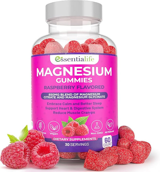 Magnesium Gummies Pure Magnesium 100mg per Serving for Sleep and Clam - 850mg Blend of Magnesium Glycinate Citrate - Wake Up Energized with Magnesium Supports Digestion - 60 Count