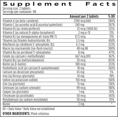 Igennus Methylated Women's Multivitamin, Methylated Folate for MTHFR, 21 Highly Bioavailable Nutrients, Clean Label & Sustained Release, with Iron, Non-GMO, Halal, 180 Vegan Tablets