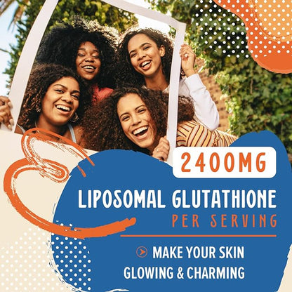 2400MG Liposomal Glutathione, Reduced L-Glutathione, Glutathione Supplement with Vitamin C, Master Antioxidants, Enhanced Absorption, Antioxidant Supplements - Immune System, 480 Softgels