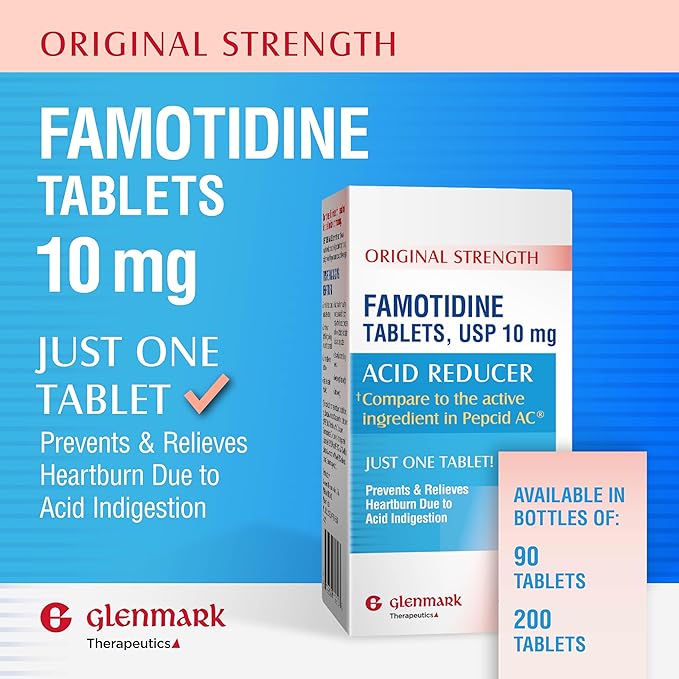 Original Strength Famotidine Tablets, 10 mg, Acid Reducer for Heartburn Relief, 200 Count