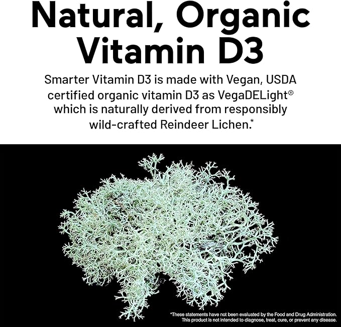 SMARTERNUTRITION Smarter Nutrition Vegan Vitamin D3 5000 IU + Natural Vitamin K2 1100 mcg in Organic Coconut & Olive Oil - D3 K2 Supplement for Immune & Bone Support - 180 Softgels[90 Day Supply]