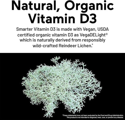 SMARTERNUTRITION Smarter Nutrition Vegan Vitamin D3 5000 IU + Natural Vitamin K2 1100 mcg in Organic Coconut & Olive Oil - D3 K2 Supplement for Immune & Bone Support - 180 Softgels[90 Day Supply]
