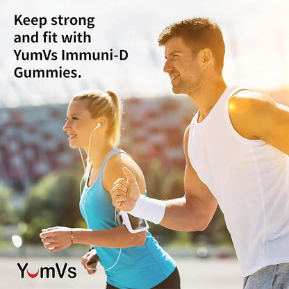 ImmuniD Elderberry Gummies by YumVs | Triple Defense Vitamins with Sambucus Elderberry, Vitamin C & Vitamin D | Complete Immune System Support for Women & Men | Natural Berry Flavor-60 Count