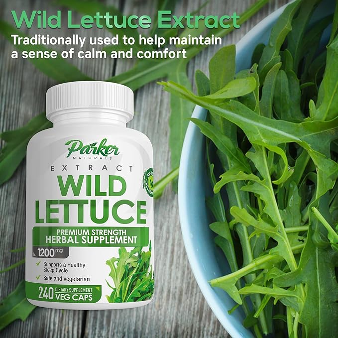 Wild Lettuce Extract – Herbal Sleep Supplement 1200mg, 4:1 Concentrated, Vegan Capsules, Soothes Discomfort, 120 Servings, 240 Count