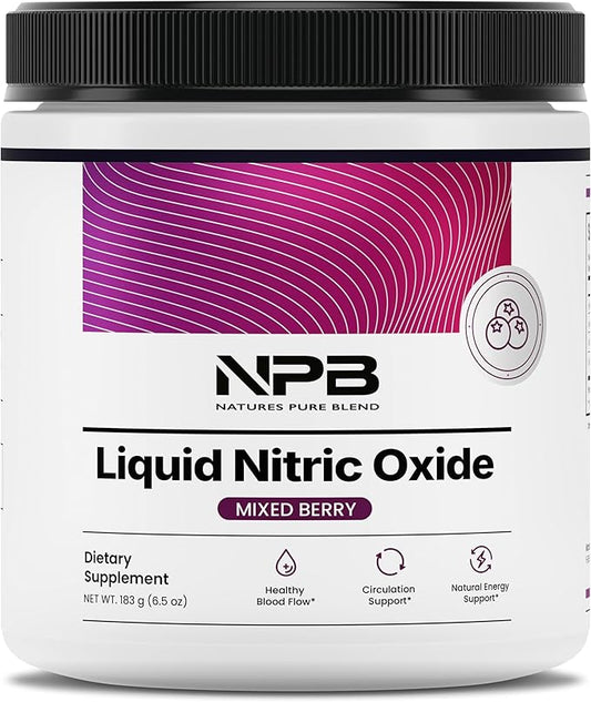 Nature's Pure Blend Liquid Nitric Oxide Supplements for Men – L-Arginine Powder – Nitric Oxide Booster & Circulation Supplement – Blood Flow Support, L Arginine and L Citrulline – 5000 MG