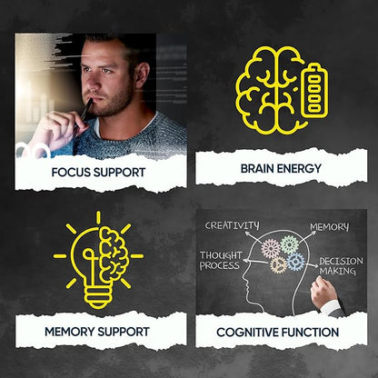 Focused Mind – Daily Brain Supplement for Memory and Focus Support | Nootropic for Concentration, Mental Clarity, and Brain Energy | Cognitive Supplement for Work, School, or Everyday Demands