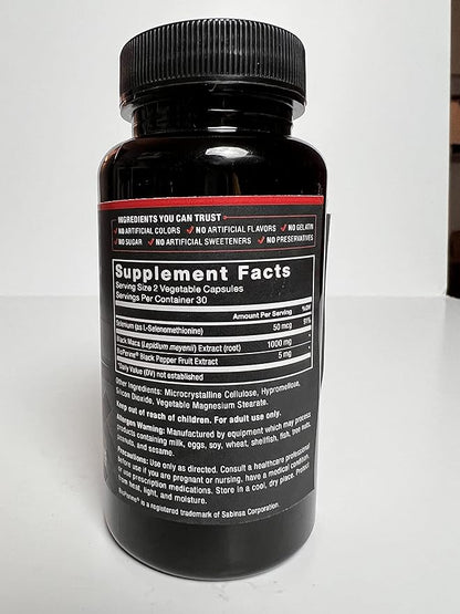 FORCE FACTOR Black Maca Root, 2-Pack, Vitality Supplement for Men with Superior Absorption and Power, Natural Maca Negra Extract, Fundamentals Series, 1000mg, 120 Capsules