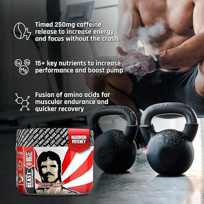 Vintage Blast - The Ultimate Two-Stage Pre Workout Supplement for Explosive Energy, Endurance, & Focus - Boost Workouts with Natural Ingredients: L-Citrulline Malate, Beta-Alanine, & Caffeine - 306g
