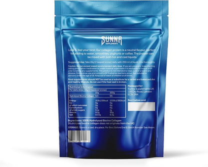 Halal Bovine Collagen Protein Powder for Hair Skin Nails and Joints - Type (I, III) Hydrolysed Premium Bovine Collagen Peptides for Women and Men | Gluten Free | Unflavoured