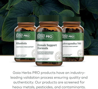 Gaia Herbs PRO Female Support Formula - Supports Healthy PMS & Menopause Fluctuations with Alfalfa Leaf Black Cohosh Root Extract Dandelion Root & More* - Vegan - 60 Liquid Phyto-Caps (60 Servings)