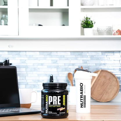 NutraBio PRE Workout Powder - Old Formula- Sustained Energy, Mental Focus, Endurance - Beta Alanine, Creatine, Caffeine, Electrolytes - 20 Servings - Strawberry Lemon Bomb