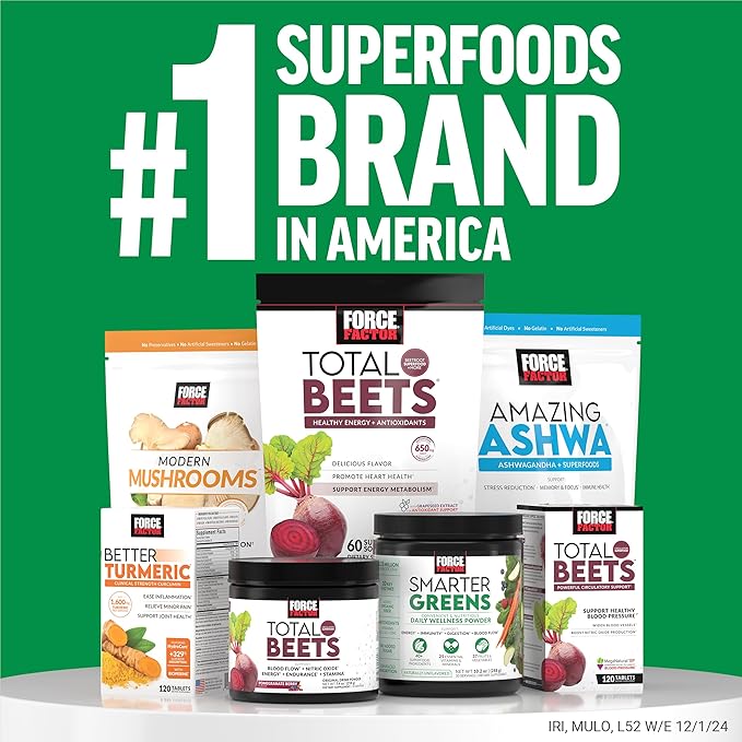 Force Factor Smarter Greens Daily Wellness Powder, Greens Superfood Powder to Support Gut Health, Bloating & Digestion, with 40+ Superfoods, 125 Million CFUs of Probiotics, Unflavored, 10 Servings