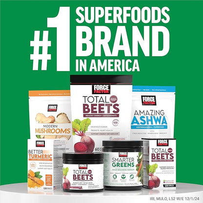 Force Factor Smarter Greens Daily Wellness Powder, Greens Superfood Powder to Support Gut Health, Bloating & Digestion, with 40+ Superfoods, 125 Million CFUs of Probiotics, Unflavored, 10 Servings