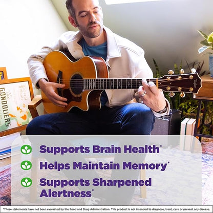 Natrol Brain Health Ginkgo Biloba 120mg, Dietary Supplement for Brain Health and Memory Support, 60 Capsules, 60 Day Supply