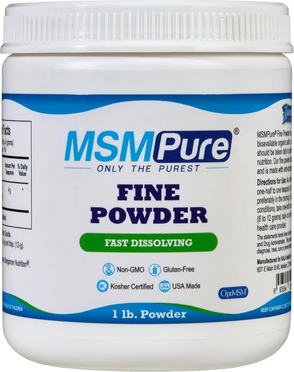 KALA HEALTH MSMPure Fast Dissolving Fine MSM Powder Crystals – US-Sourced MSM for Joint Health, Skin Appearance, and Hair & Nail Support – 1 lb, Organic Sulfur