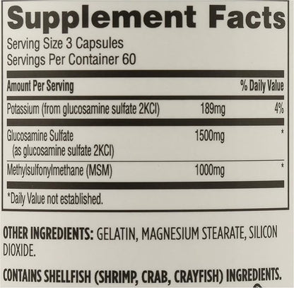 365 by Whole Foods Market, Glucosamine with MSM, 180 Capsules (Pack of 2)