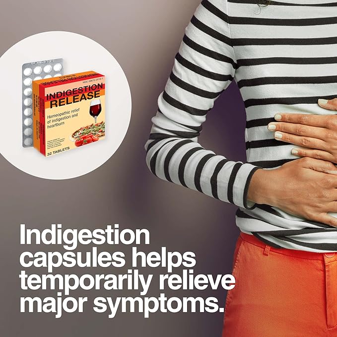 Miers Lab Indigestion Relief Capsules, Homeopathic Tablets for Heartburn Relief, Safe and Effective, Fast Acting, 32 Tablets