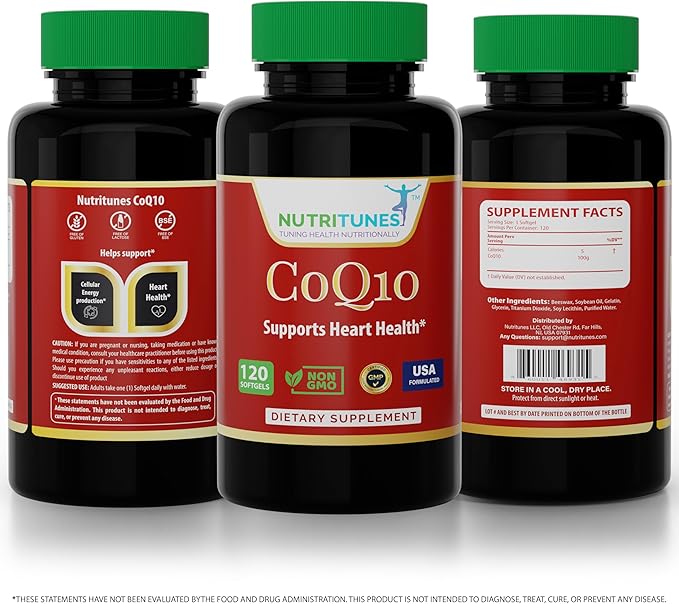 CoQ10 100mg Softgels – High Absorption Antioxidant Supplement for Heart Health, Energy Production, and Cellular Support – Non-GMO, Gluten-Free – 120 Softgels, 4-Month Supply