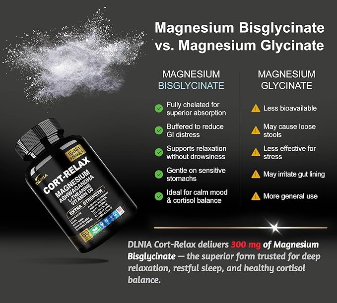 Super Calm Cortisol Supplement with Magnesium Glycinate, Ashwagandha, L-Theanine, Phosphatidylserine, Ginkgo Biloba & Lions Mane for Calm, Focus, Mental Clarity, Relaxation, Sleep, Energy