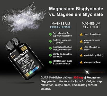 Super Calm Cortisol Supplement with Magnesium Glycinate, Ashwagandha, L-Theanine, Phosphatidylserine, Ginkgo Biloba & Lions Mane for Calm, Focus, Mental Clarity, Relaxation, Sleep, Energy